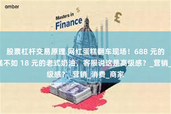 股票杠杆交易原理 网红蛋糕翻车现场！688 元的黑松露蛋糕不如 18 元的老式奶油，客服说这是高级感？_营销_消费_商家