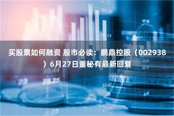 买股票如何融资 股市必读：鹏鼎控股（002938）6月27日董秘有最新回复
